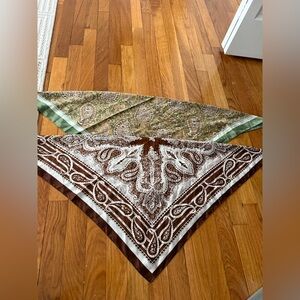 Brown and Green Paisley Bandanas